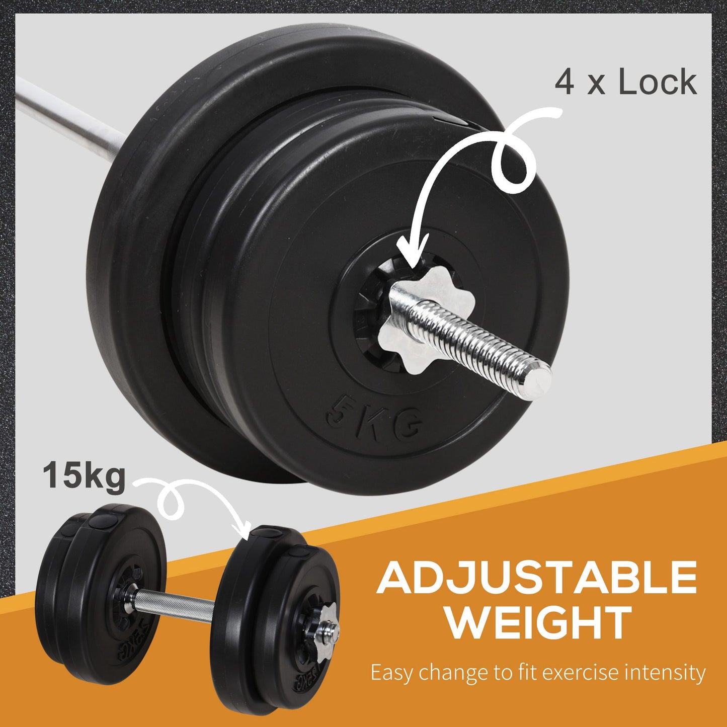 2 in 1 Barbell and Dumbbell set