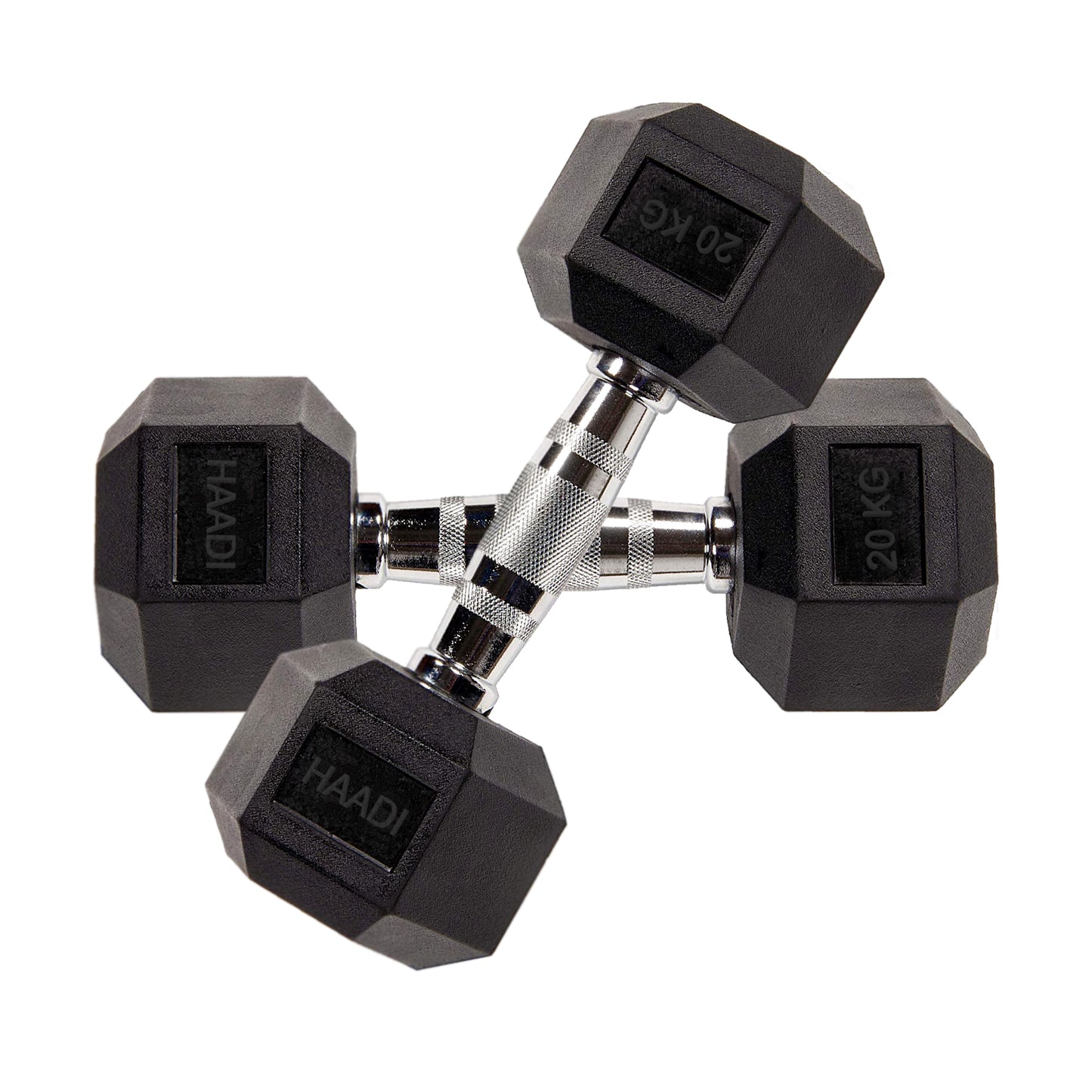 Hex Dumbbell Rubber Encased Cast Iron Weight From 5.0 KG to 25 KG