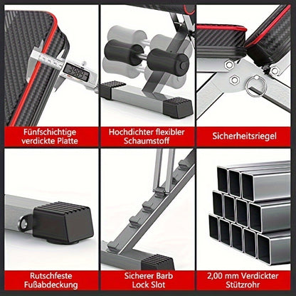 1pc Heavy-Duty Adjustable Weight Bench