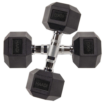 Hex Dumbbell Rubber Encased Cast Iron Weight From 5.0 KG to 25 KG