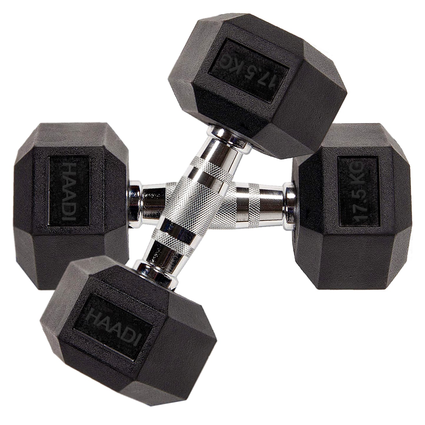 Hex Dumbbell Rubber Encased Cast Iron Weight From 5.0 KG to 25 KG